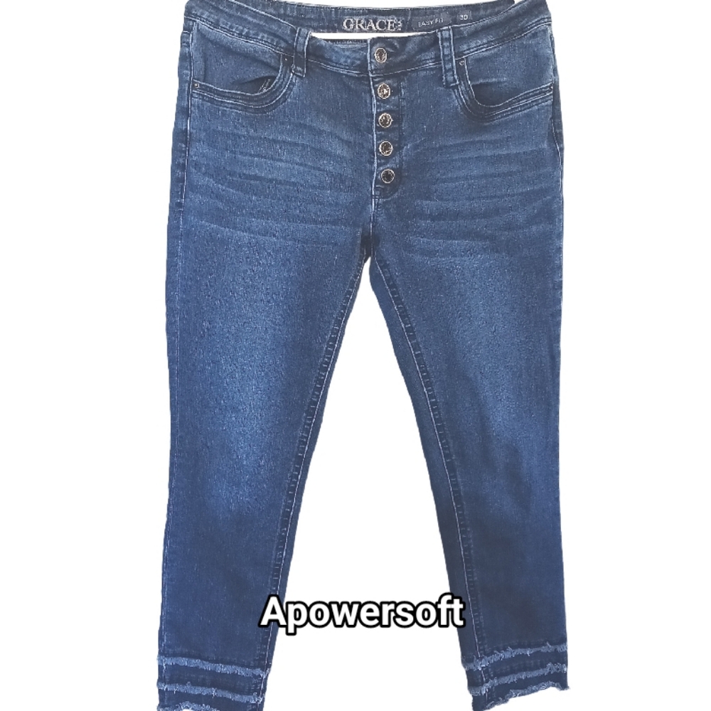 Frayed Hem Button Fly Jeans